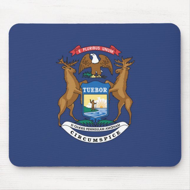 Tapis De Souris Drapeau d'État du Michigan, États-Unis (Devant)