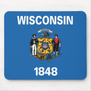 Tapis De Souris Drapeau d'État du Wisconsin, États-Unis