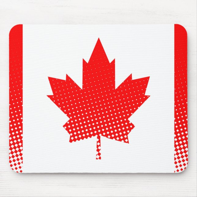 Tapis De Souris Drapeau Du Canada À Effet Halfton (Devant)
