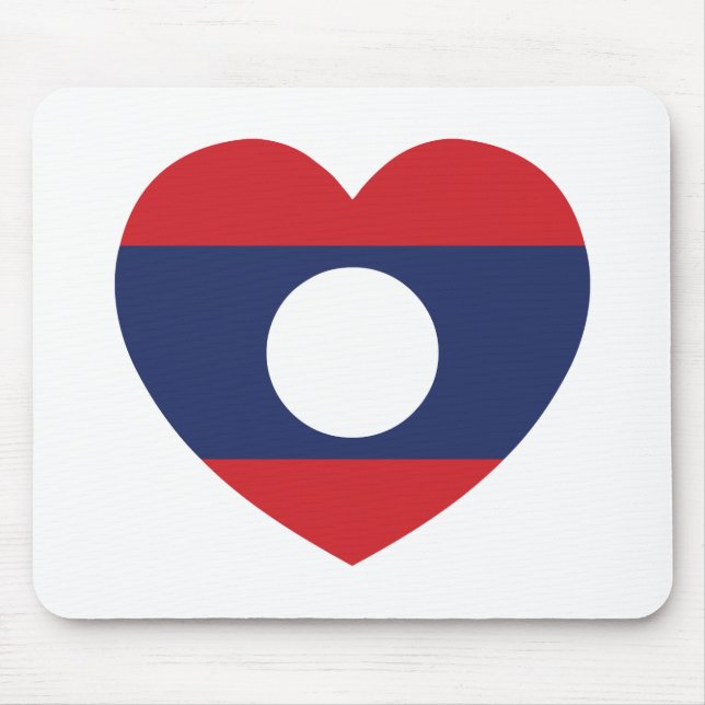Tapis De Souris Drapeau du coeur laotien (Devant)