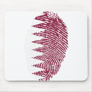 Tapis De Souris Drapeau du Qatar empreintes digitales Identité du