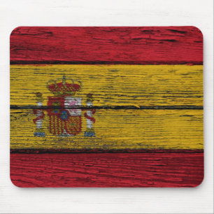 Tapis De Souris Drapeau espagnol avec l'effet en bois approximatif