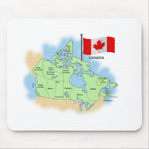 Tapis De Souris Drapeau et carte canadiens