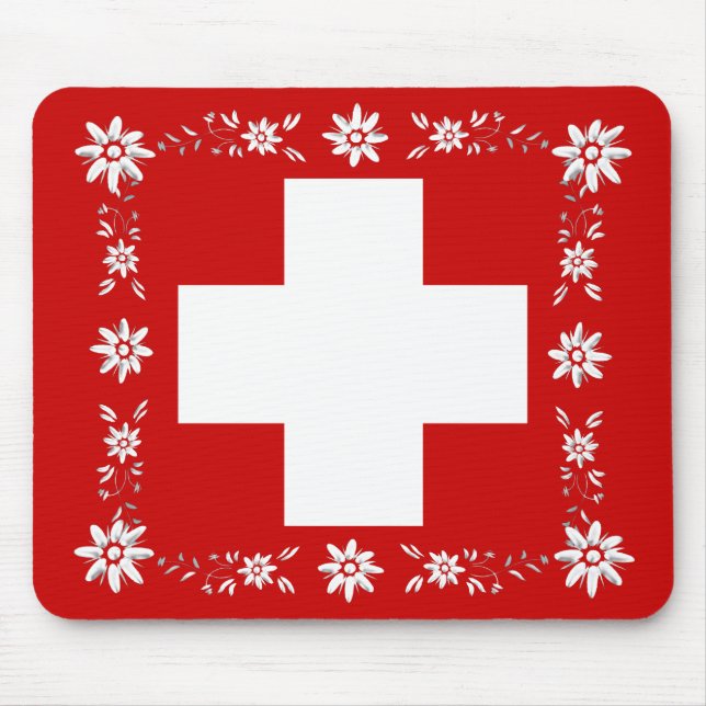 Tapis De Souris Drapeau et edelweiss suisses 2 (Devant)
