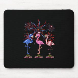 Tapis De Souris Drapeau Flamant rose américain pour le 4 juillet