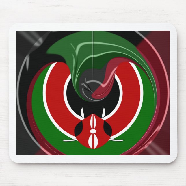 Tapis De Souris Drapeau Fluid Kenyan : Un design moderne (Devant)