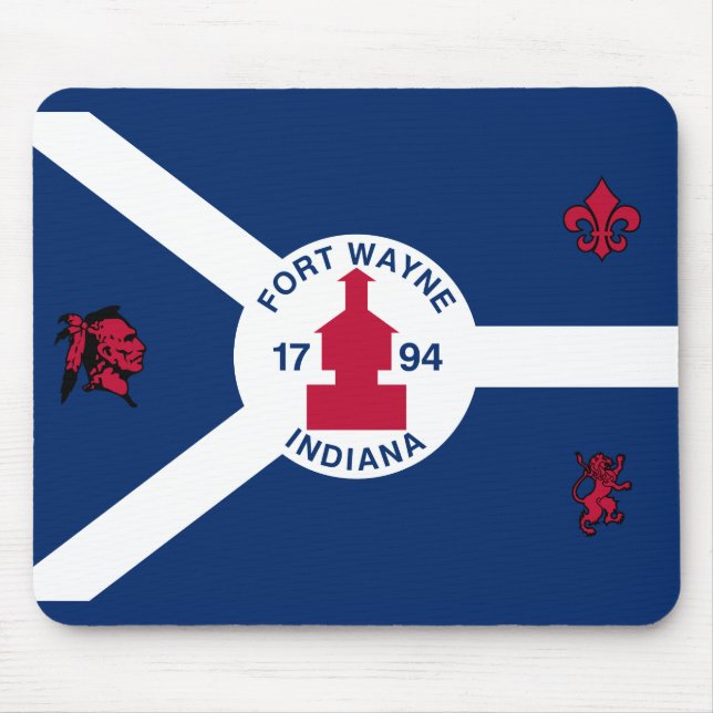 Tapis De Souris Drapeau Fort Wayne, Indiana (Devant)