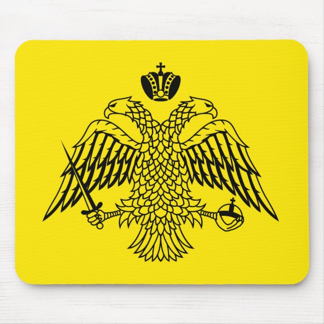 Tapis De Souris Drapeau grec le mont Athos d'église orthodoxe (Devant)