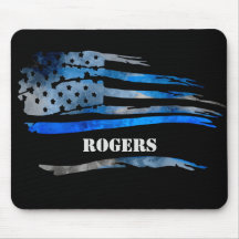 Drapeau gris bleu Mousepad
