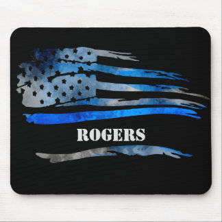 Tapis De Souris Drapeau gris bleu Mousepad