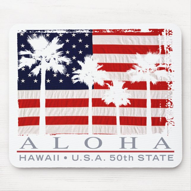 Tapis De Souris Drapeau Hawaï Mousepad de paume (Devant)
