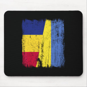 Tapis De Souris Drapeau moitié Roumanie Ukraine Héritage roumain u