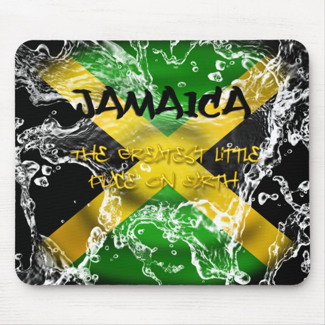 Tapis De Souris Drapeau Mousepad de la Jamaïque éclaboussé pareau (Devant)