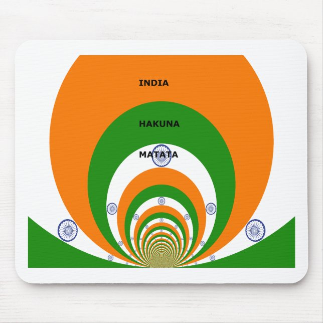 Tapis De Souris Drapeau national indien design avec "Hakuna Mat (Devant)