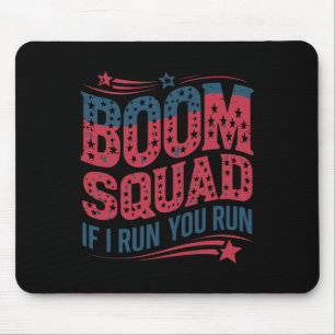 Tapis De Souris Drapeau Patriotique Usa 4 juillet Boom Squad si je