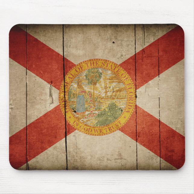 Tapis De Souris Drapeau robuste en Floride de bois (Devant)