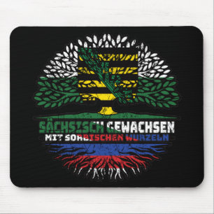 Tapis De Souris Drapeau Sachsen Sächsisch Sorbisch Sorben Baum Wur