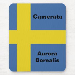 Tapis De Souris Drapeau suédois, l'aurore Borealis de Camerata