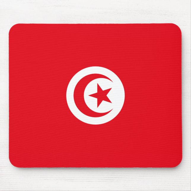 Tapis De Souris Drapeau tunisien (Tunisie) (Croissant islamique) (Devant)