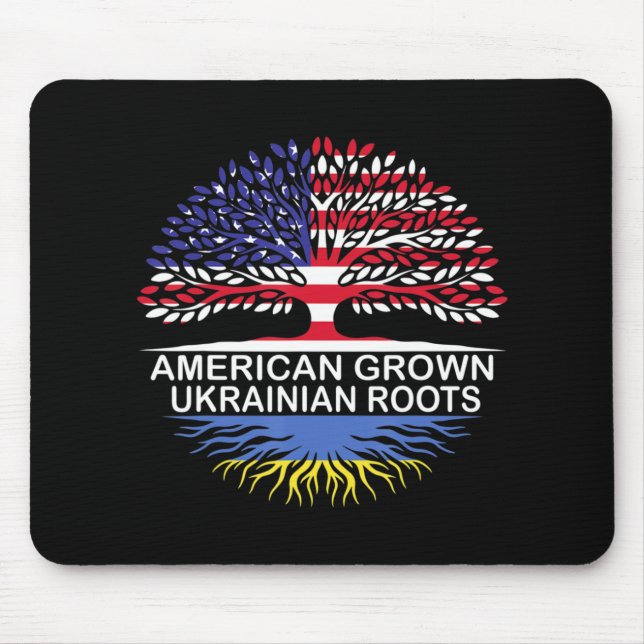 Tapis De Souris Drapeau ukrainien des racines ukrainiennes grandis (Devant)
