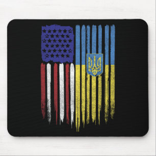Tapis De Souris Drapeau ukrainien trident racines Ukraine États-Un