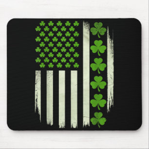 Tapis De Souris Drapeau Usa Américain National Irlandais Trèfles S