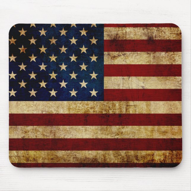 Tapis De Souris Drapeau USA / Grunge (Devant)