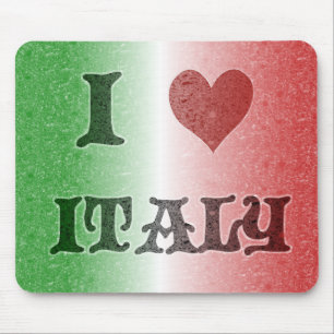 Tapis de souris drapeau vintage J'aime l'Italie