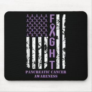 Tapis De Souris Drapeau violet ribbon soutien cancer pancréatique