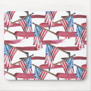 TAPIS DE SOURIS DRAPEAUX AMÉRICAINS BLEUS ROUGE PATRIOTIQUE