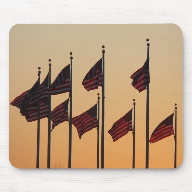 Tapis De Souris Drapeaux au coucher du soleil American Patriotic U (Devant)