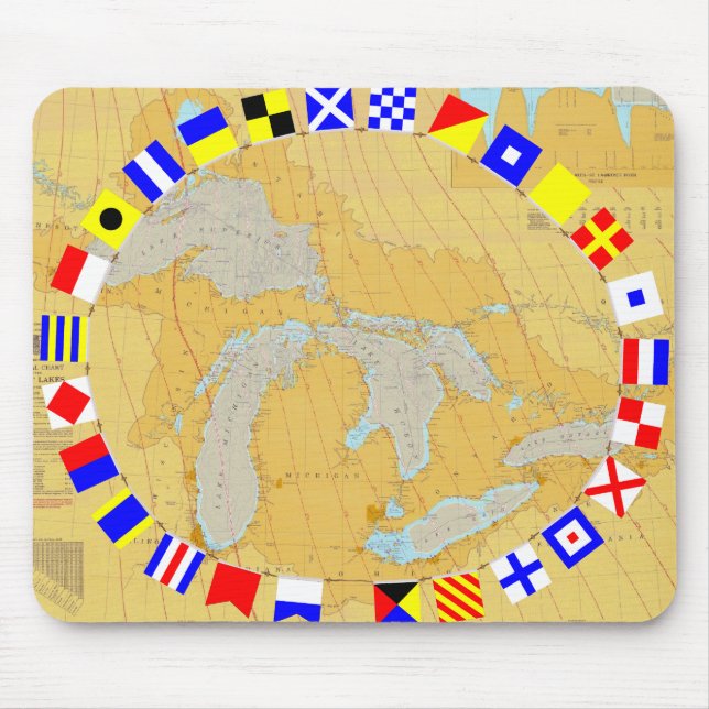 Tapis De Souris Drapeaux nautiques Mousepad de diagramme et de (Devant)