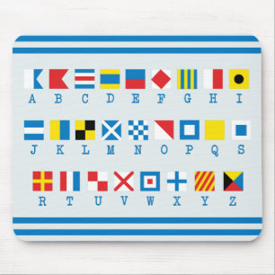 Tapis De Souris Drapeaux nautiques Signaux maritimes Mousepad