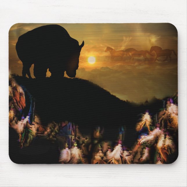 Tapis De Souris Dream Catcher Native American Animal Spirit Guide (Devant)