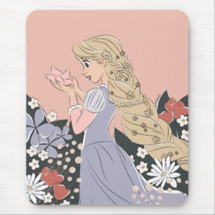Tapis De Souris Dreamy Rapunzel en fleurs