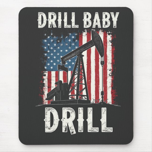 Tapis De Souris Drill Baby Drill American Trump Energy Economy (Devant)