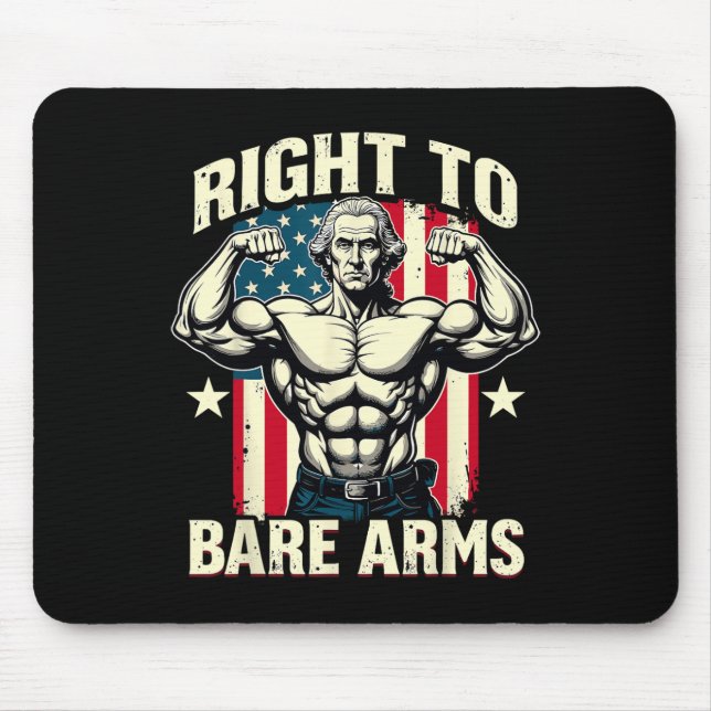 Tapis De Souris Droit À L'Arme Nue George Washington Bodybuilder G (Devant)