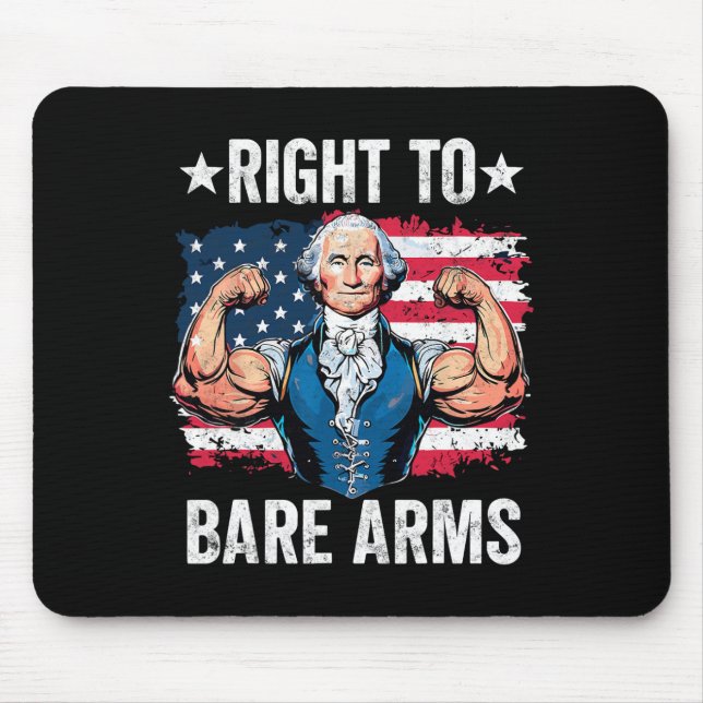 Tapis De Souris Droit À L'Arme Nue George Washington Bodybuilder G (Devant)