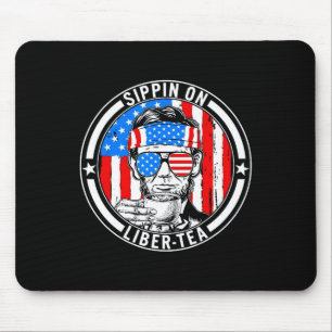 Tapis De Souris Drôle 4 juillet Sippin Sur Liber-tea Liberty Usa