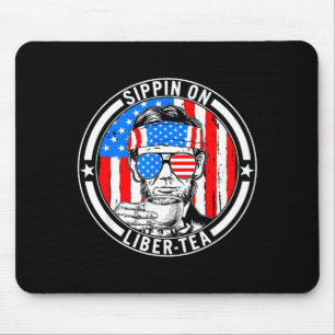 Tapis De Souris Drôle 4 juillet sirotez sur liber-té liberté usaF