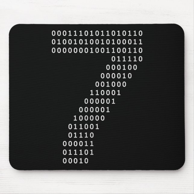 Tapis De Souris Drôle 67 Mème Code Binaire Tech Geek Numérique Six (Devant)