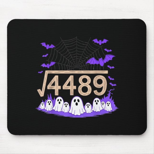 Tapis De Souris Drôle 67 Mème Prof de maths 6 7 Halloween Carré Ro (Devant)