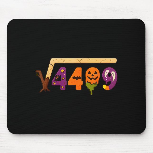 Tapis De Souris Drôle 67 Mème Prof de maths 6 7 Halloween Carré Ro (Devant)