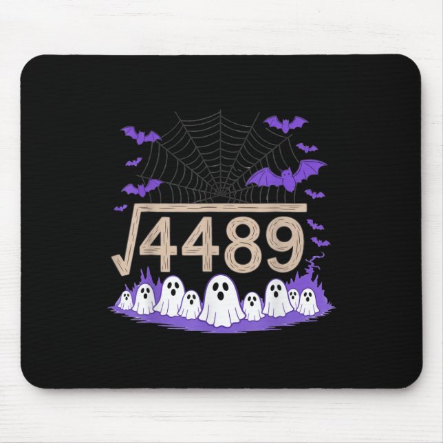 Tapis De Souris Drôle 67 Mème Prof de maths 6 7 Halloween Carré Ro (Devant)