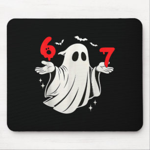 Tapis De Souris Drôle 6 7 Six Sept Mème Halloween Humour Fantôme C