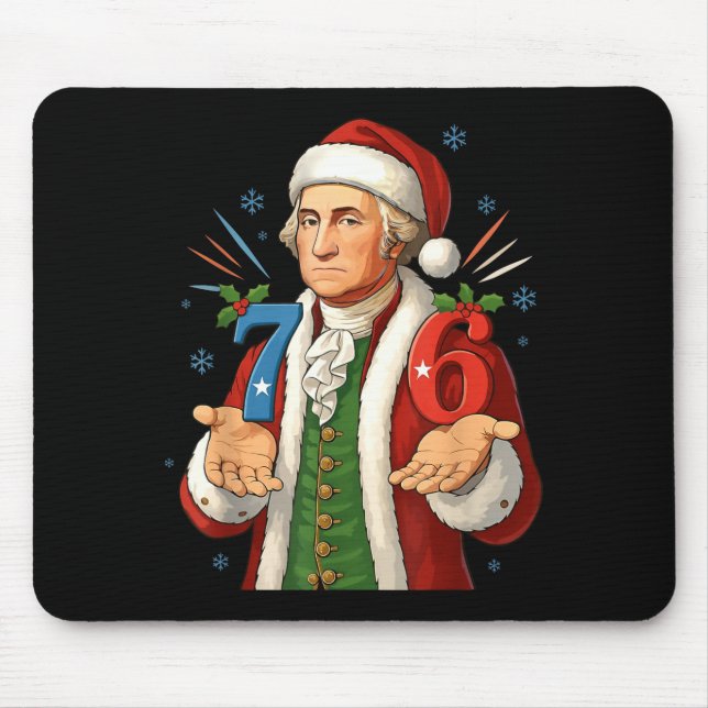 Tapis De Souris Drôle 7-6 6-7 George Washington Santa 67 Mème Chri (Devant)