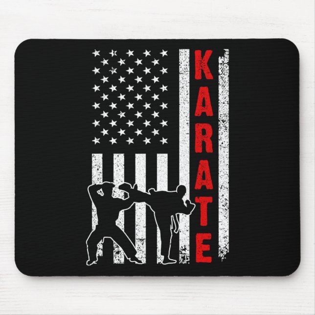 Tapis De Souris Drôle Américain Karate Art Pour Hommes Femmes Kara (Devant)