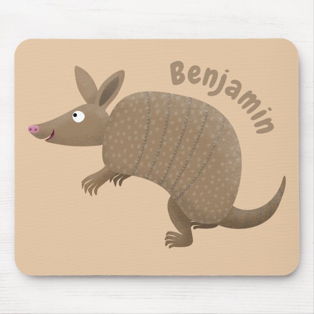 Tapis De Souris Drôle armadillo joyeux dessin animé (Devant)