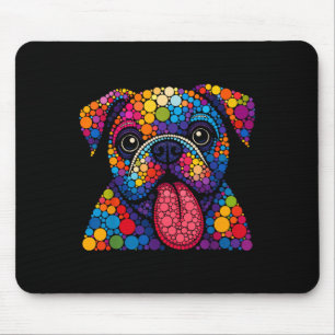 Tapis De Souris Drôle Bulldog Amoureux de les chiens Polka Dot Jou