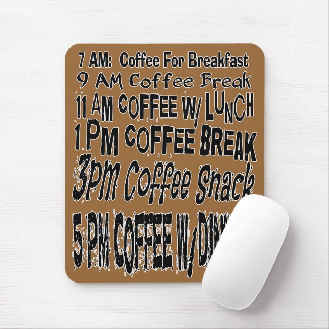 Tapis De Souris Drôle Calendrier de café Planche de souris standar (Avec souris)